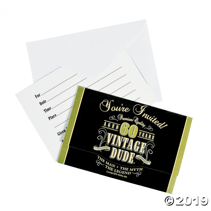 Vintage Dude 60th Birthday Invitations (8 Piece(s)) Vintage Dude 60th Birthday Invitations (8 Piece(s))