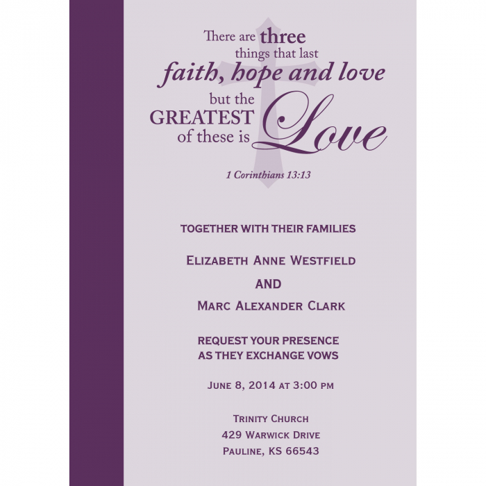 Personalized Faith Wedding Invitations (25 Piece(s))