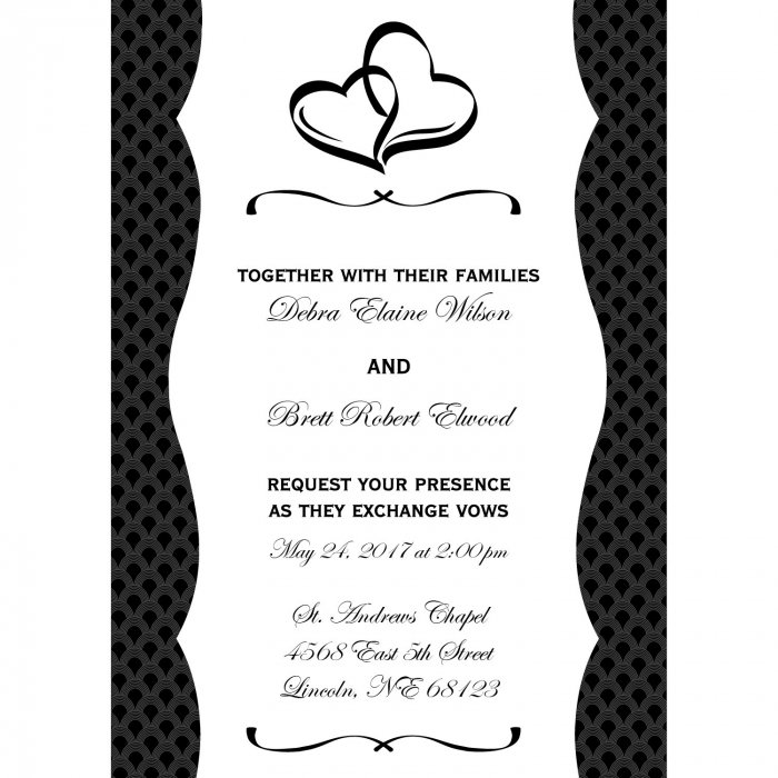 Personalized Two Hearts Wedding Invitations (25 Piece(s))