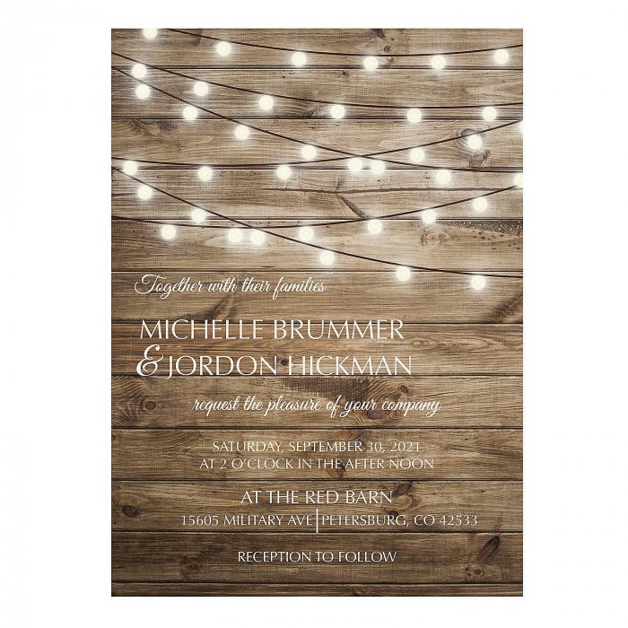 Personalized Rustic Lights Wedding Invitations (25 Piece(s))