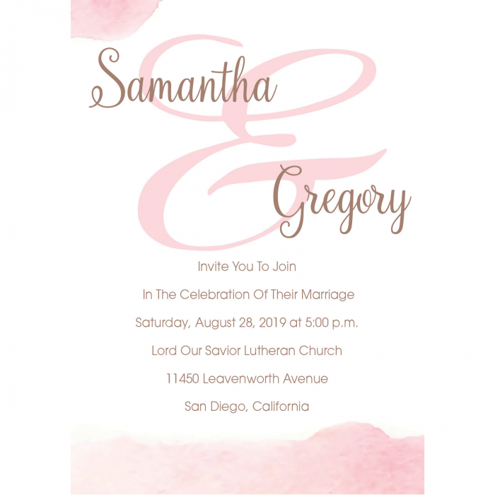 Personalized Copper Blush Ombre Wedding Invitations (25 Piece(s))