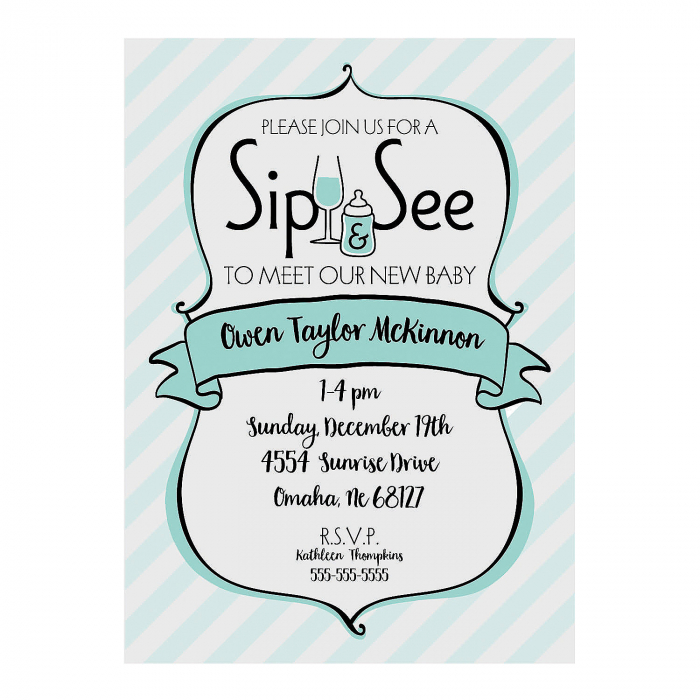 Personalized Sip & See Invitations (25 Piece(s))