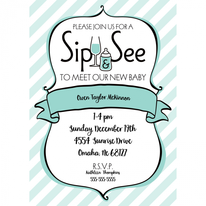 Personalized Sip & See Invitations (25 Piece(s))