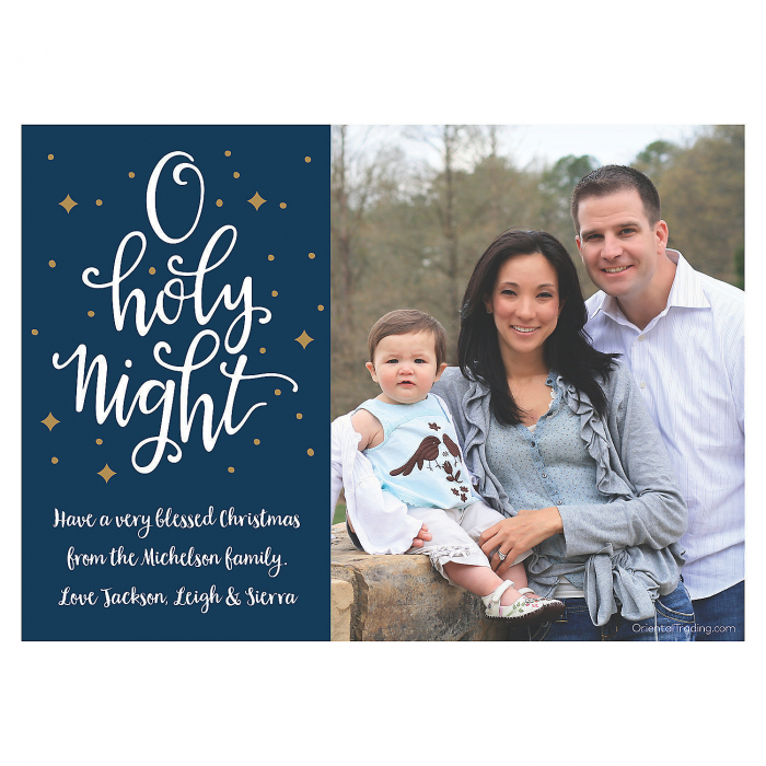 Custom Photo O Holy Night Christmas Cards (25 Piece(s))