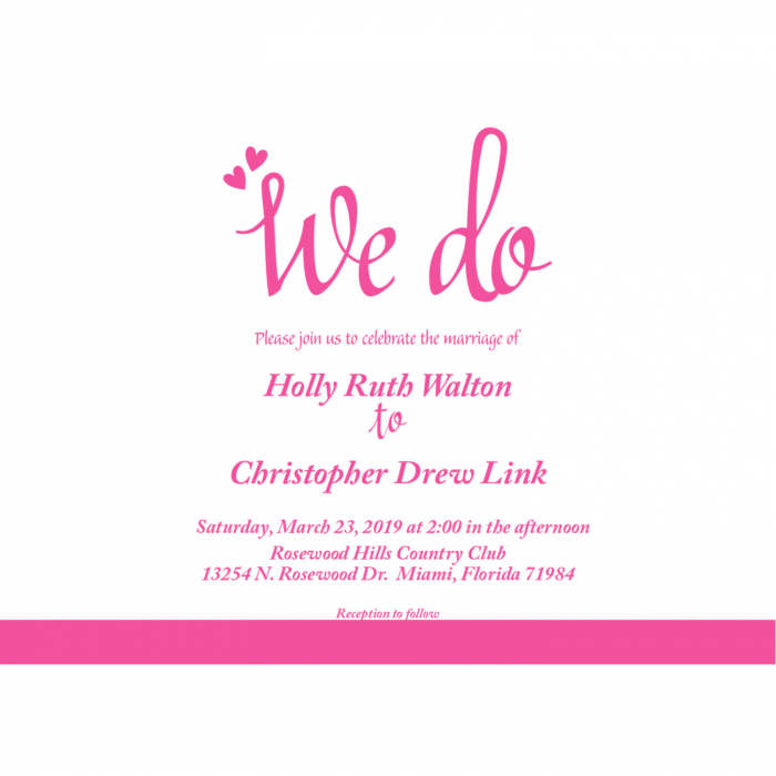 Personalized We Do Wedding Invitations (25 Piece(s))