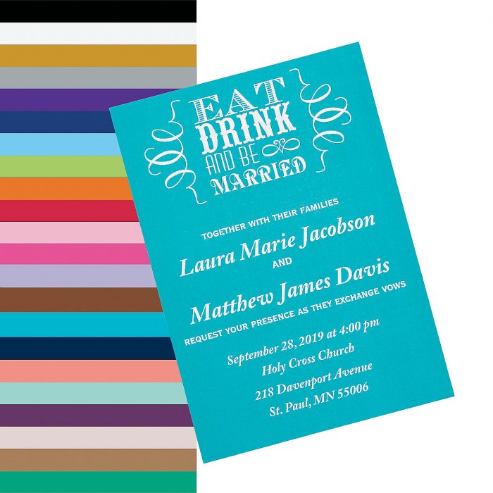 Personalized Eat, Drink & Be Married Wedding Invitations (25 Piece(s))
