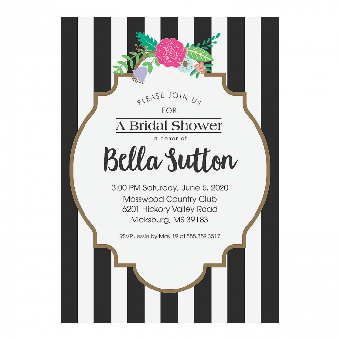 Personalized Black & White Bridal Shower Invitations (10 Piece(s))
