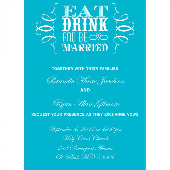 Personalized Eat, Drink & Be Married Wedding Invitations (25 Piece(s))