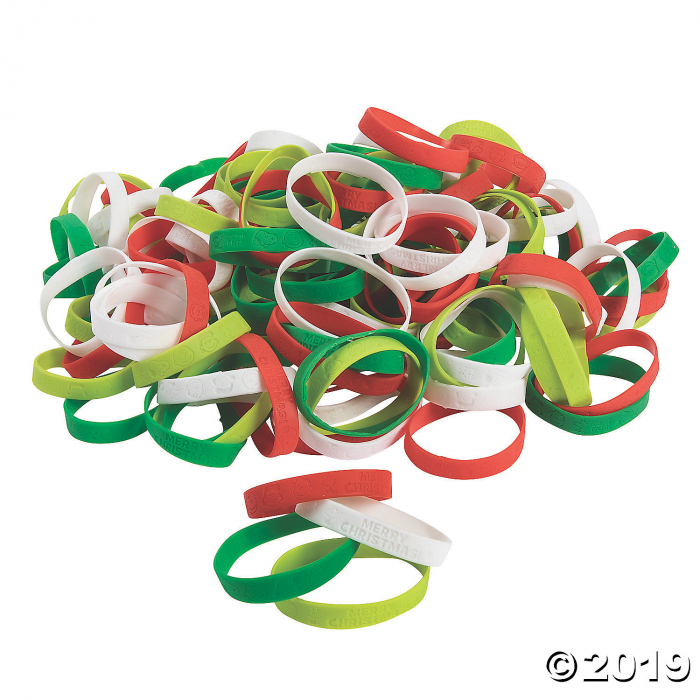 Bulk Peanuts® Christmas Rubber Bracelets (144 Piece(s))