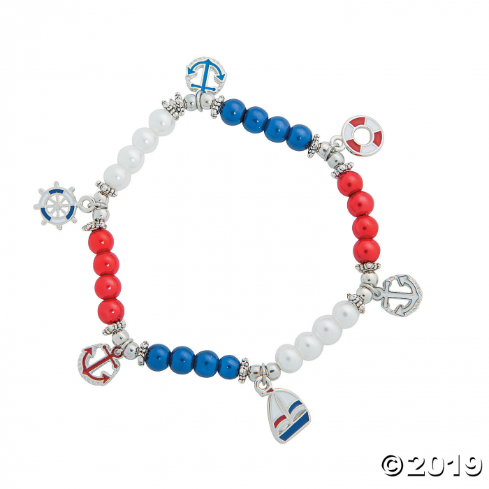 Patriotic Nautical Charm Bracelet Craft Kits (Makes 2)