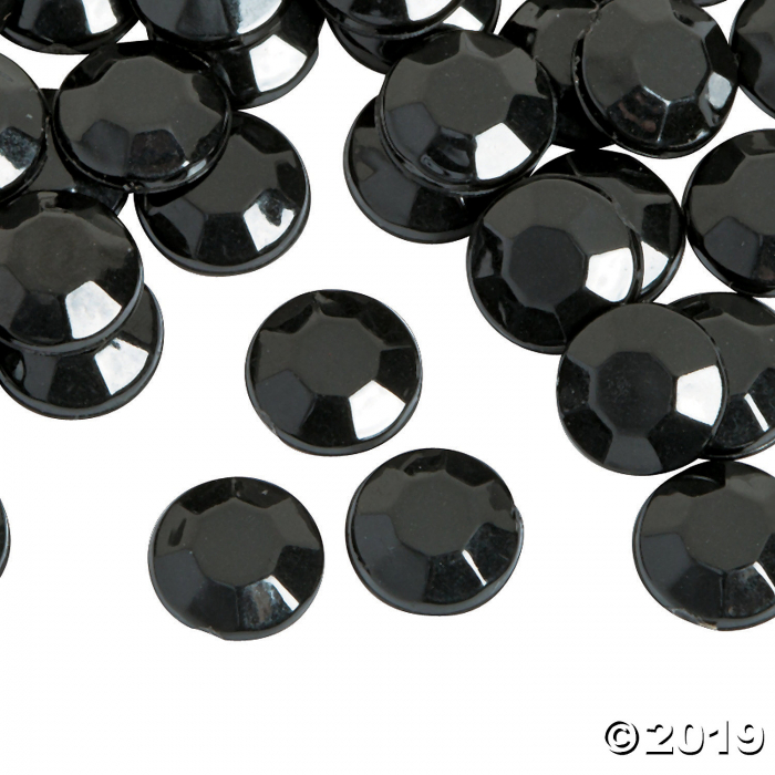 Black Faceted Round Gems (1000 Piece(s))