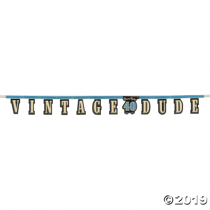 40th Birthday Vintage Dude Cardboard Jointed Banner (1 Piece(s))