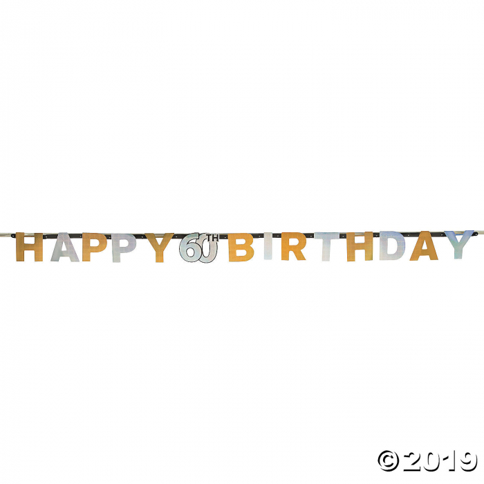 60th Sparkling Celebration Cardboard Jointed Banner (1 Piece(s))