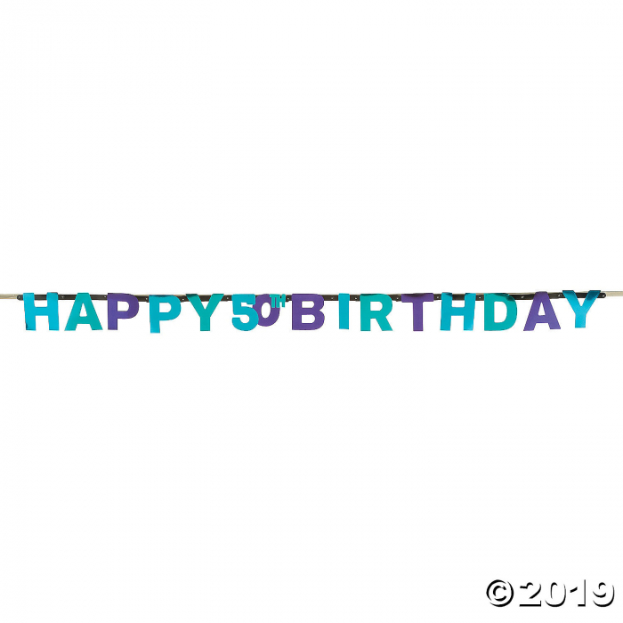 Large 50th Birthday Party Continues Cardboard Jointed Banner (1 Piece(s))
