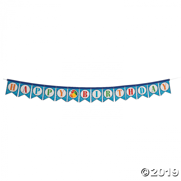 Happy Birthday Pool Party Banner (1 Piece(s))