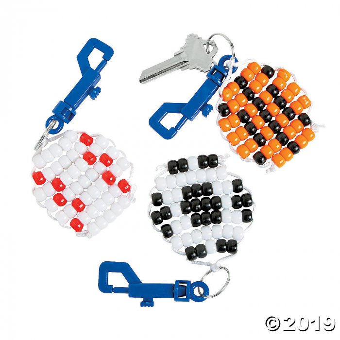 Sports Beaded Keychain Clip Craft Kit (Makes 12)