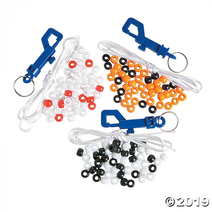 Sports Beaded Keychain Clip Craft Kit (Makes 12)