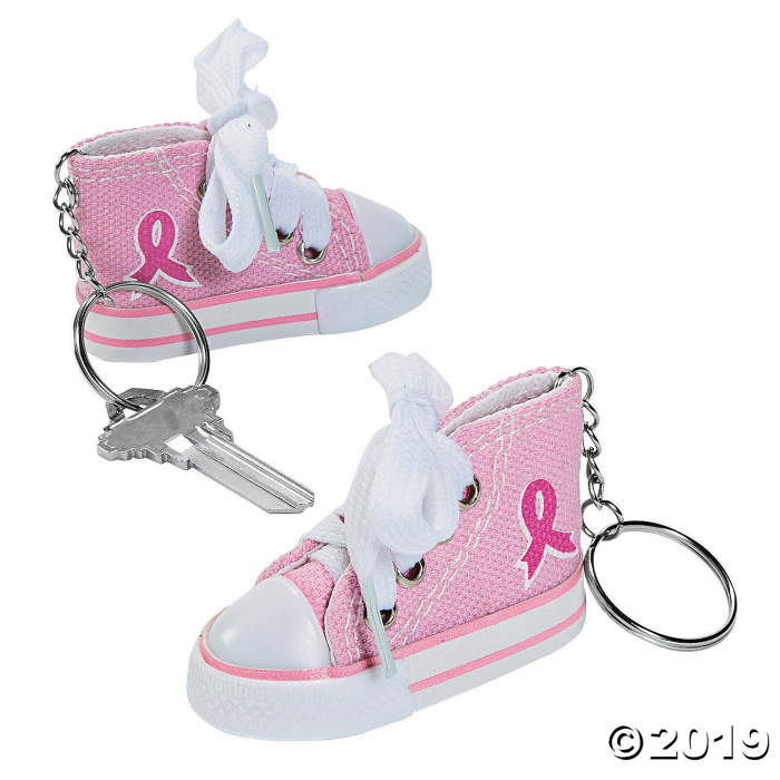 Pink Ribbon Tennis Shoe Keychains (Per Dozen) Pink Ribbon Tennis Shoe Keychains (Per Dozen)