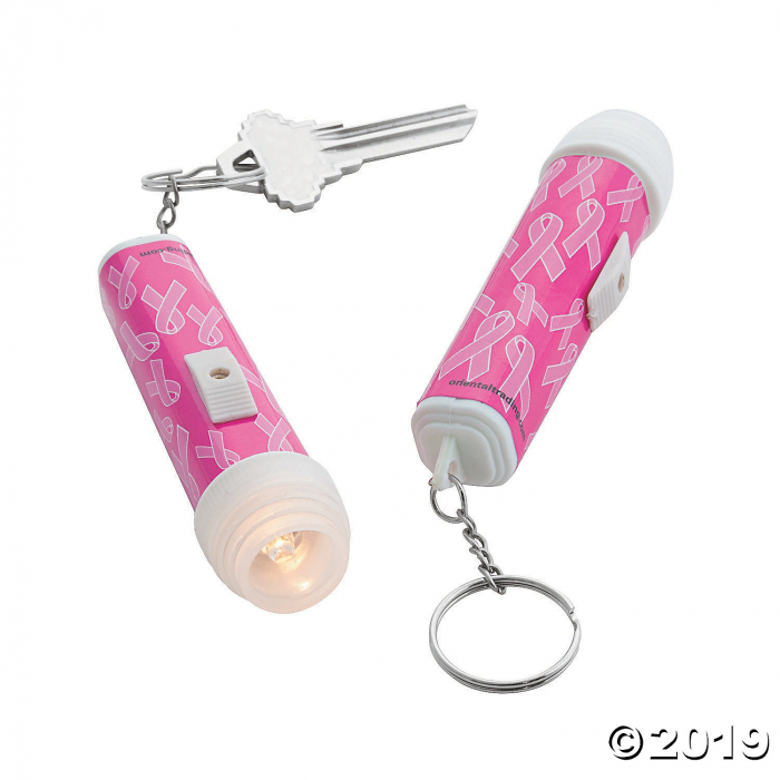 Breast Cancer Awareness Flashlight Keychains (Per Dozen)