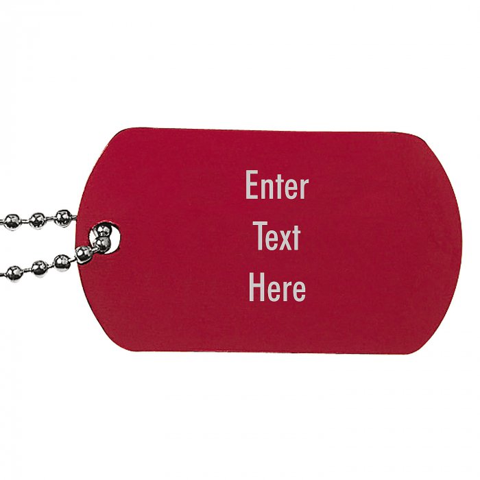 Personalized Red Dog Tag Keychains (Per Dozen)
