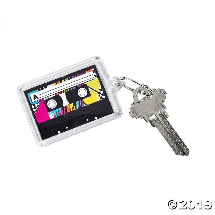 Awesome 80s Theme Picture Frame Keychains (Per Dozen)