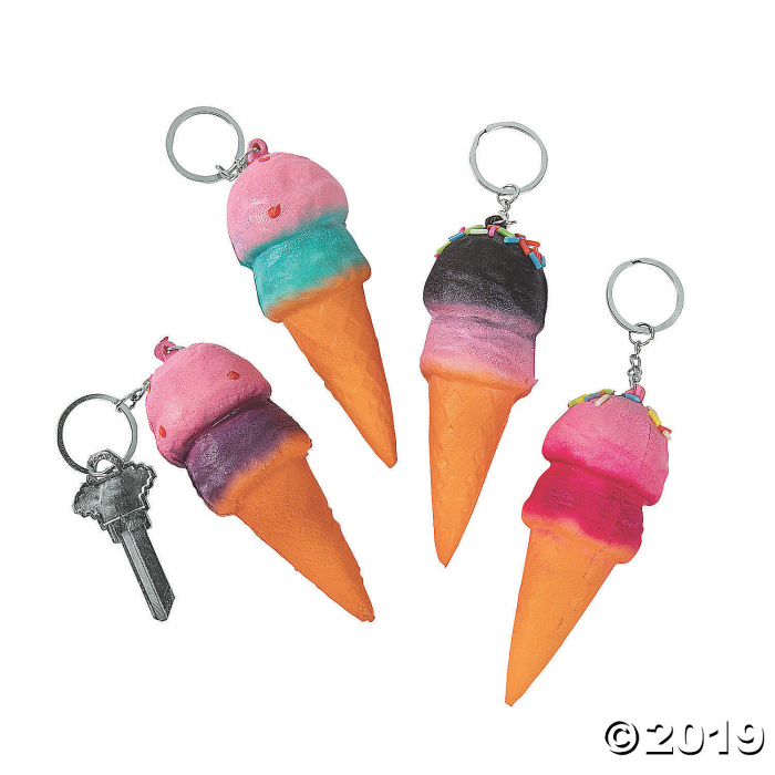 Ice Cream Squishy Keychains (Per Dozen)