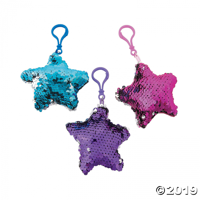 Reversible Sequin Star Keychains (Per Dozen)
