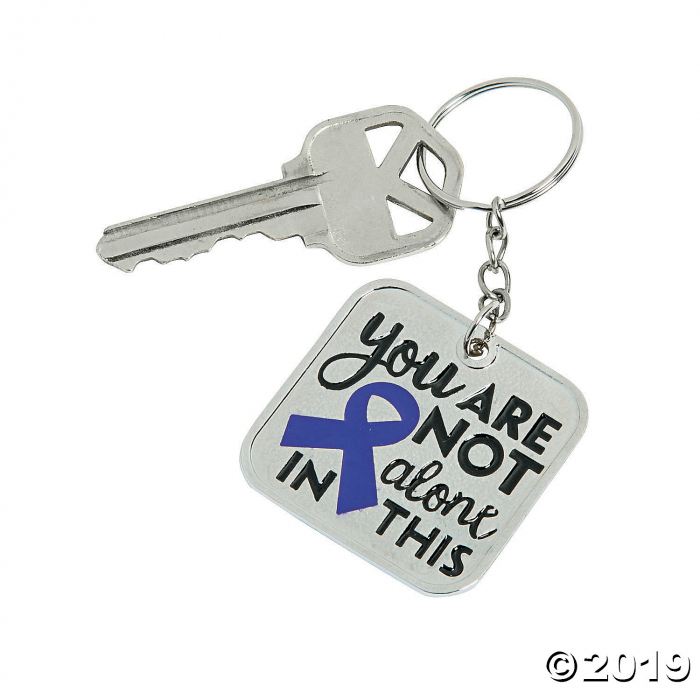 Purple Awareness Ribbon You Are Not Alone In This Keychains (Per Dozen)