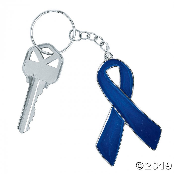 Blue Awareness Ribbon Keychains (Per Dozen)