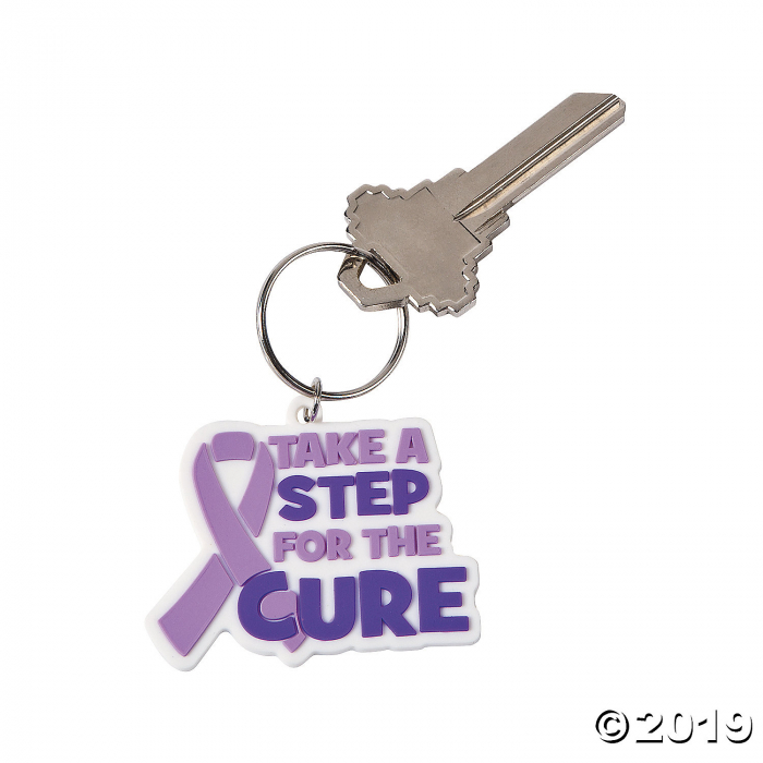 Step for the Cure Purple Awareness Ribbon Keychains (Per Dozen) Step for the Cure Purple Awareness Ribbon Keychains (Per Dozen)