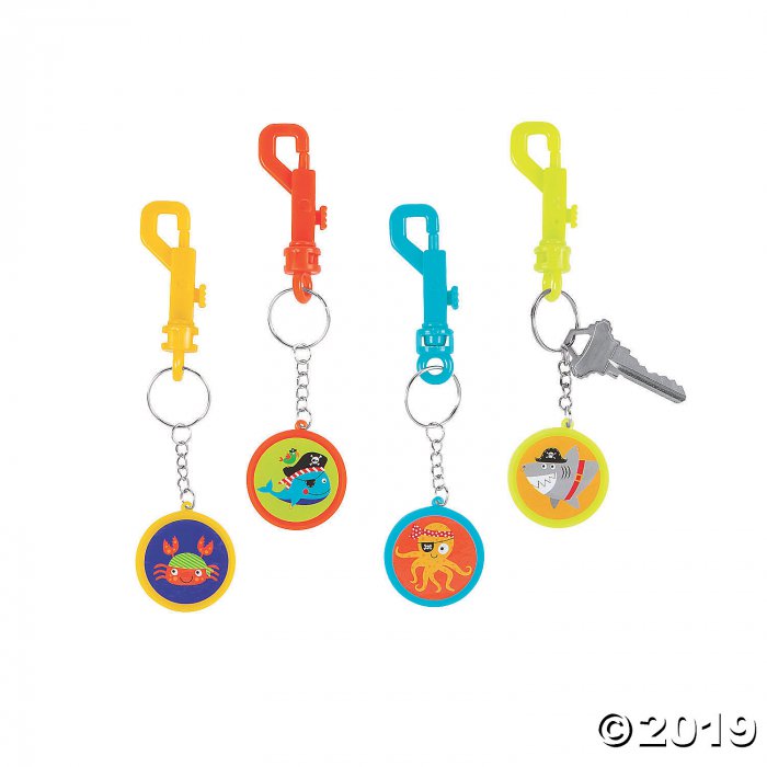 Pirate Animal Backpack Clip Keychains (Per Dozen)