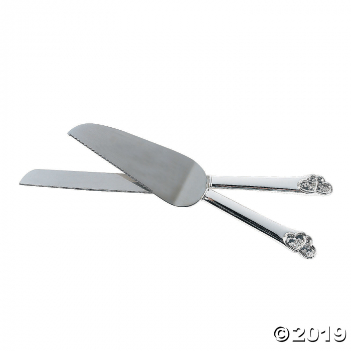 Floating Crystals Wedding Cake Knife & Server Set (1 Set(s))