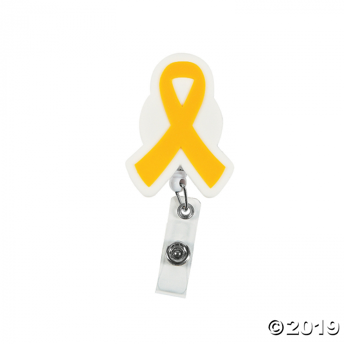 Gold Awareness Ribbon Badge Holders (Per Dozen)