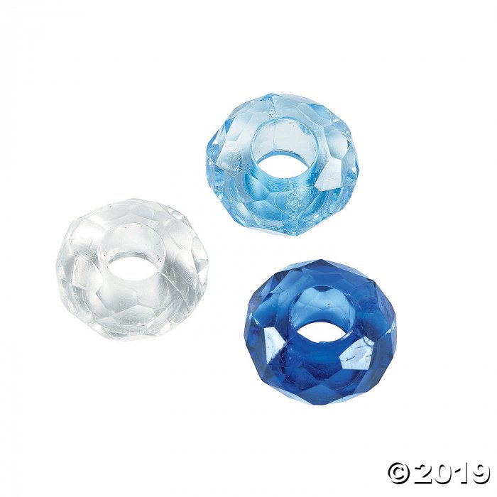 White Matte 14mm Round Large Hole Plastic Beads (36pcs)