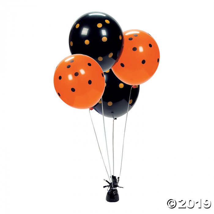 Black & Orange Polka Dot 11" Latex Balloons (25 Piece(s))