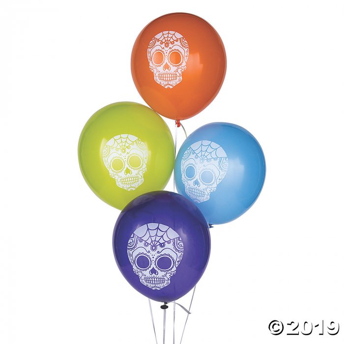 Day of the Dead 11" Latex Balloons (Per Dozen)