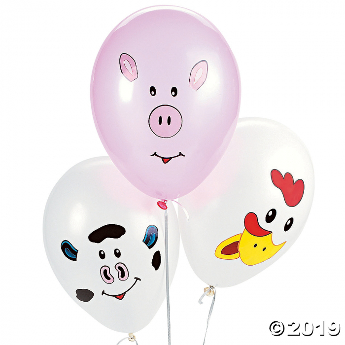 Make Your Own Farm Animal 9" Latex Balloons (1 Set(s))