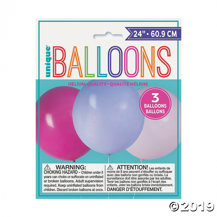 Pink & Purple 24" Latex Balloons (3 Piece(s))