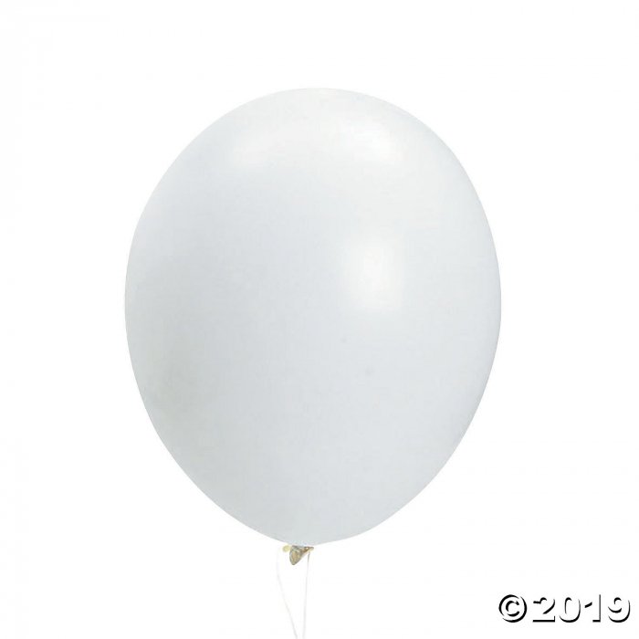 White 11" Latex Balloons (Per Dozen)