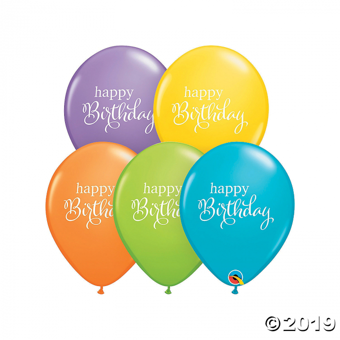 Bright Pastel Happy Birthday 11" Latex Balloons (50 Piece(s))