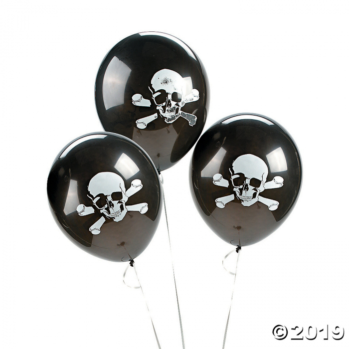 Skull & Crossbones 11" Latex Balloons (48 Piece(s))