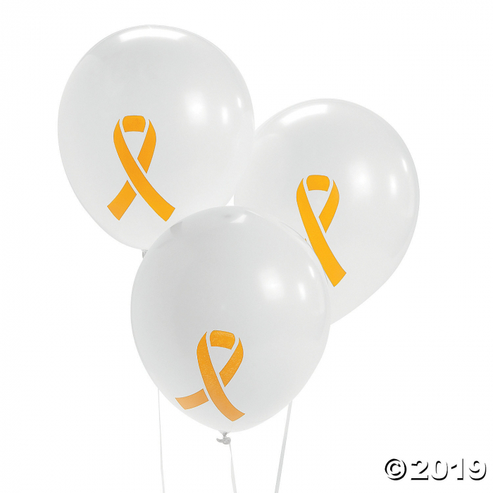 Gold Awareness Ribbon 11" Latex Balloons (48 Piece(s)) Gold Awareness Ribbon 11" Latex Balloons (48 Piece(s))