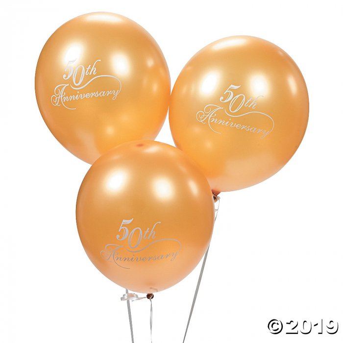 50th Wedding Anniversary 11" Latex Balloons (Per Dozen)