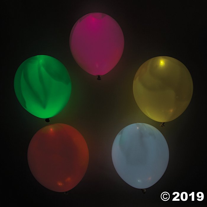illooms® LED Balloons Mixed Light-Up 9" Latex Balloons (5 Piece(s))