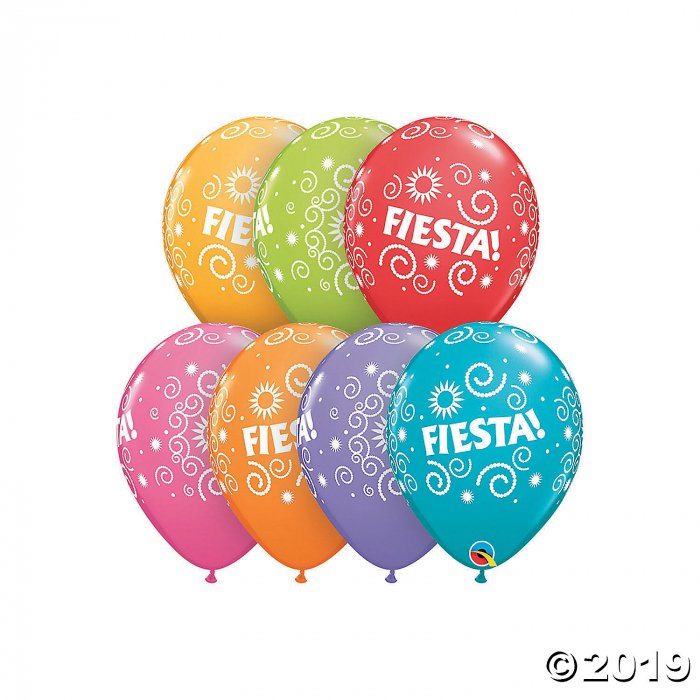 Fiesta Swirls 11" Latex Balloon Assortment (50 Piece(s))