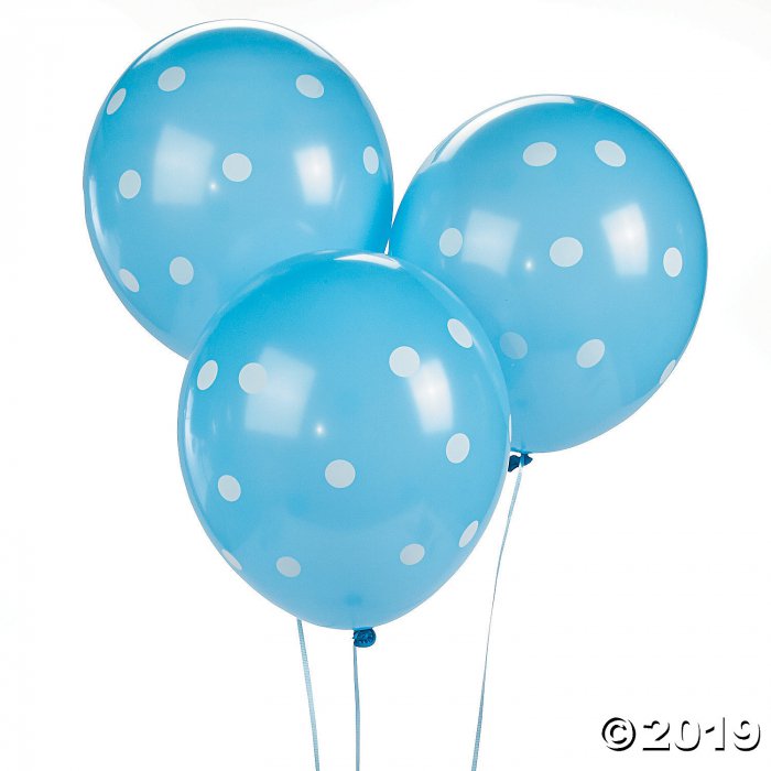 Blue Polka Dot 11" Latex Balloons (25 Piece(s))