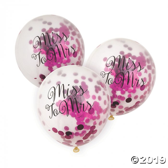 Bachelorette Pink Foil Confetti 11" Latex Balloons (Per Dozen)