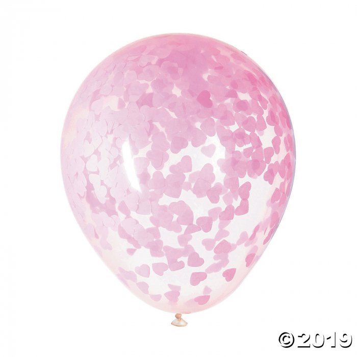 Pink Confetti 16" Latex Balloons (5 Piece(s))