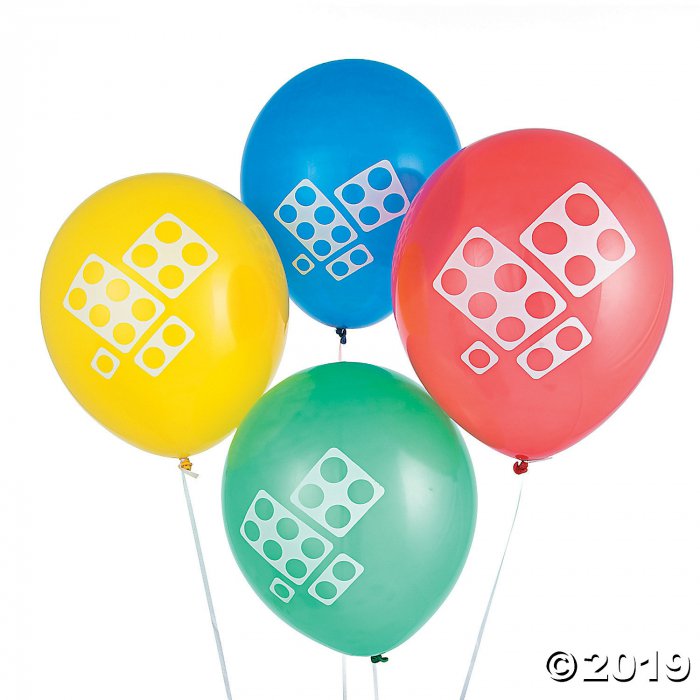 Color Brick Party 12" Latex Balloons (Per Dozen)