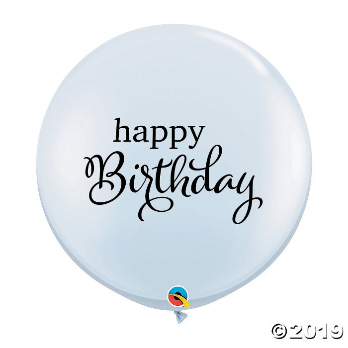 Jumbo White Happy Birthday 36" Latex Balloons (2 Piece(s))